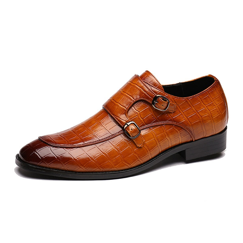 Monk Strap Glossy PU Men Formal Shoes