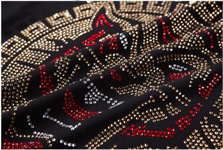 Roaring Tiger Rhinestones Decorated Sweater