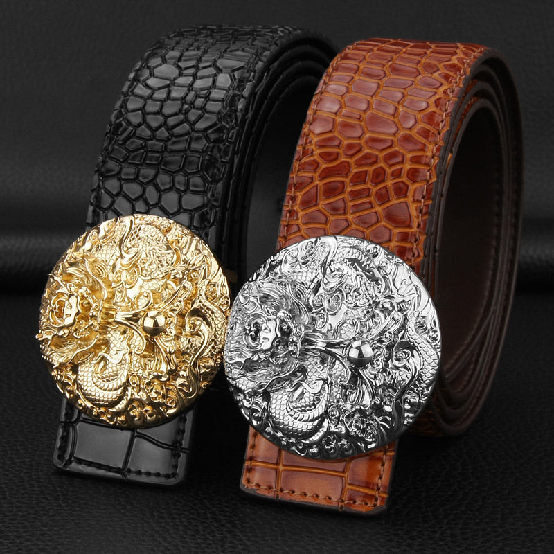 Oriental Art Round Buckle Men Belt