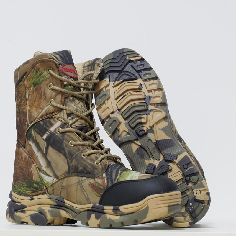 Bottes de randonnée et d'escalade camouflage à imprimé feuilles