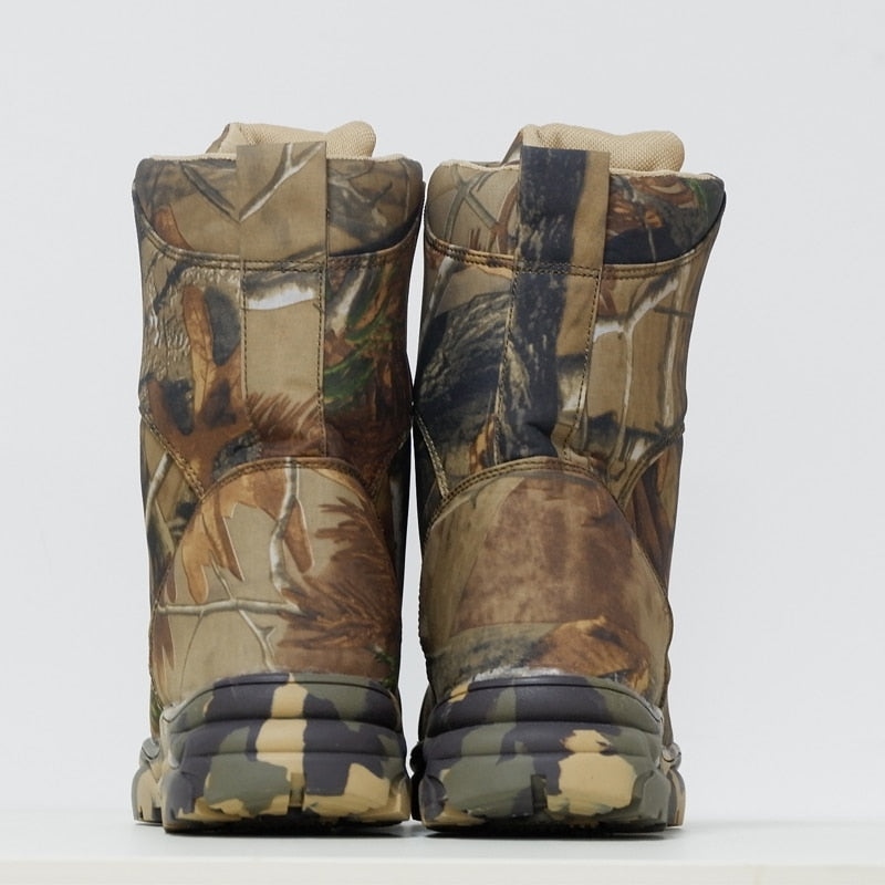 Bottes de randonnée et d'escalade camouflage à imprimé feuilles