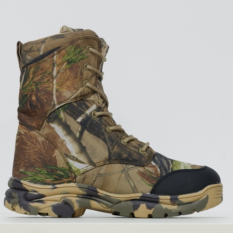 Bottes de randonnée et d'escalade camouflage à imprimé feuilles