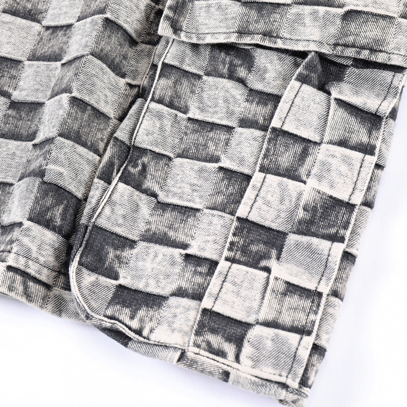 Checkered Hip Hop Polyester Men Short