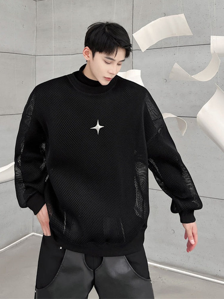 Star Darkwear Mesh Hollow Sweatshirt