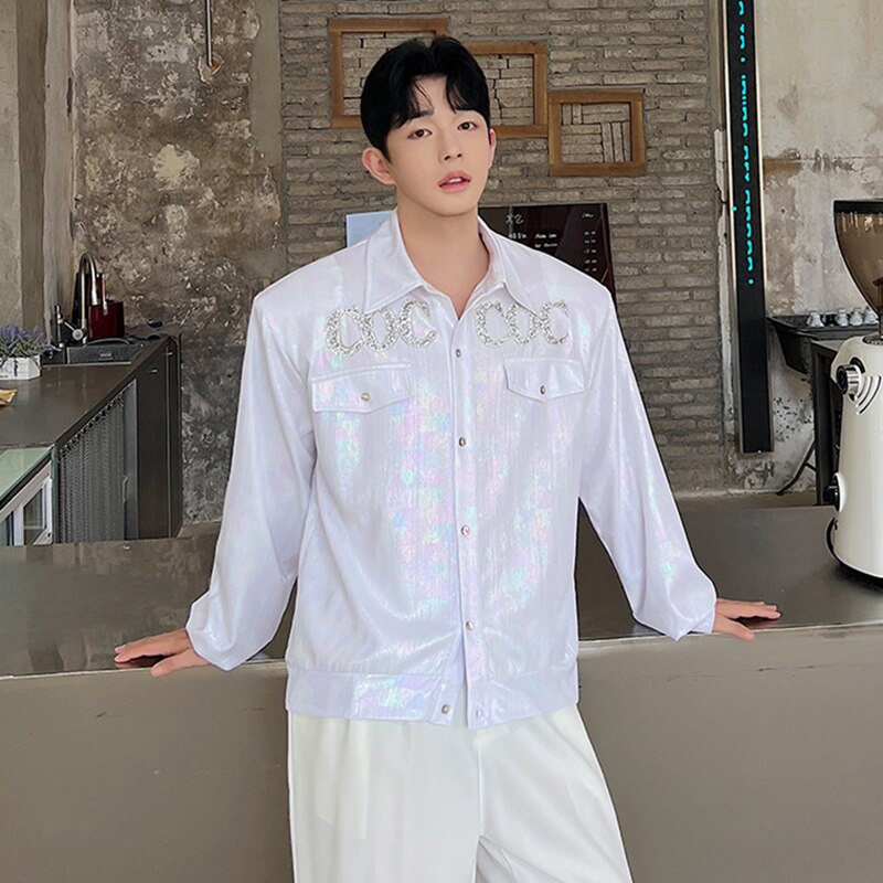 Letter Decoration Shoulder Pad Jacket