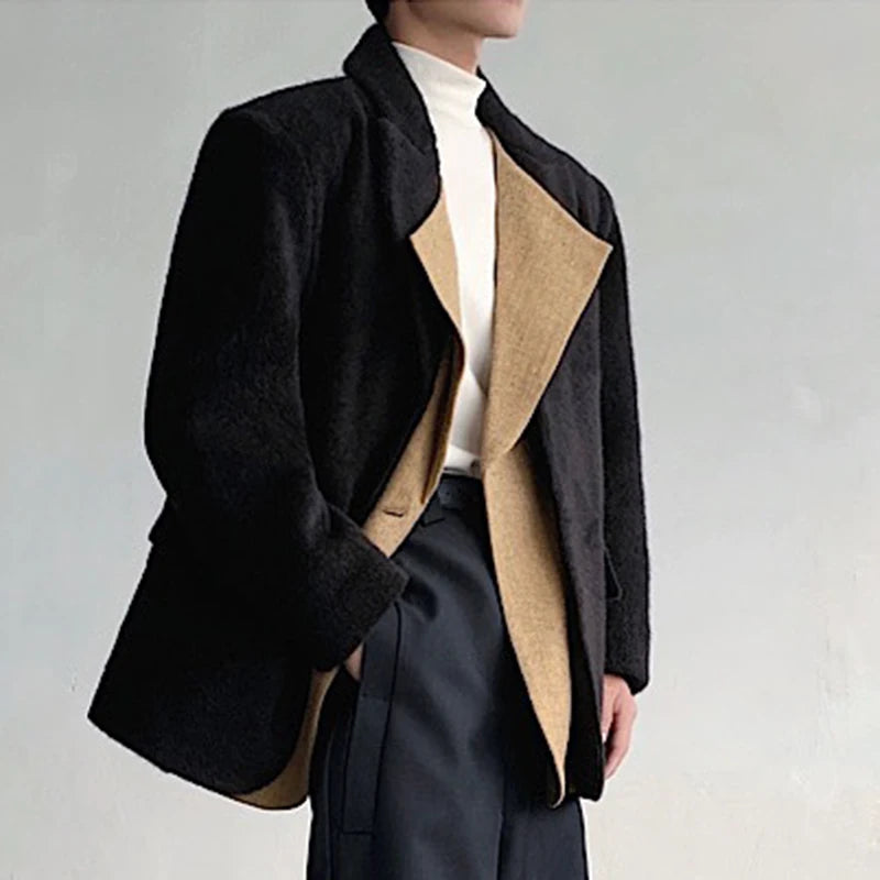 Fake Two-Piece Solid Blazer