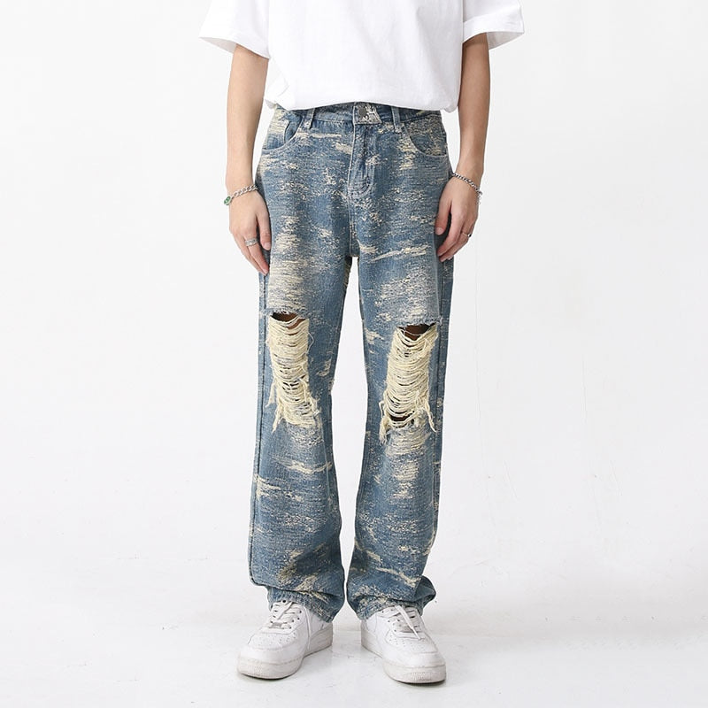 Spring Ripped Denim Jacket Sets