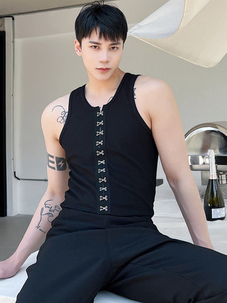 Camiseta sin mangas con cierre de metal y silueta de chaleco