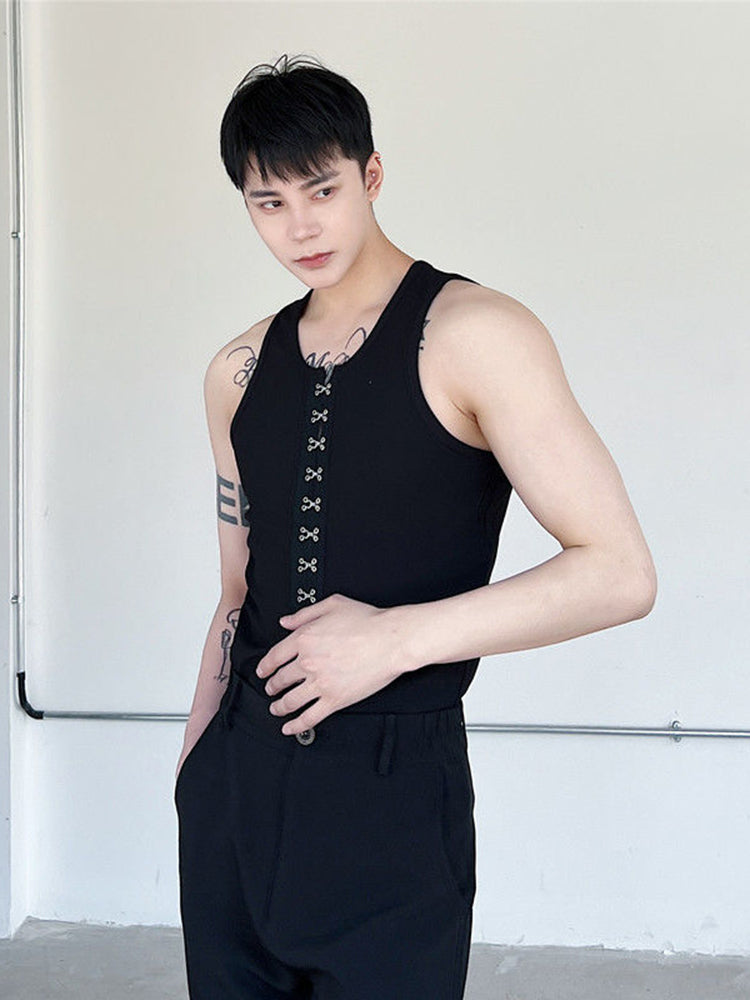 Camiseta sin mangas con cierre de metal y silueta de chaleco