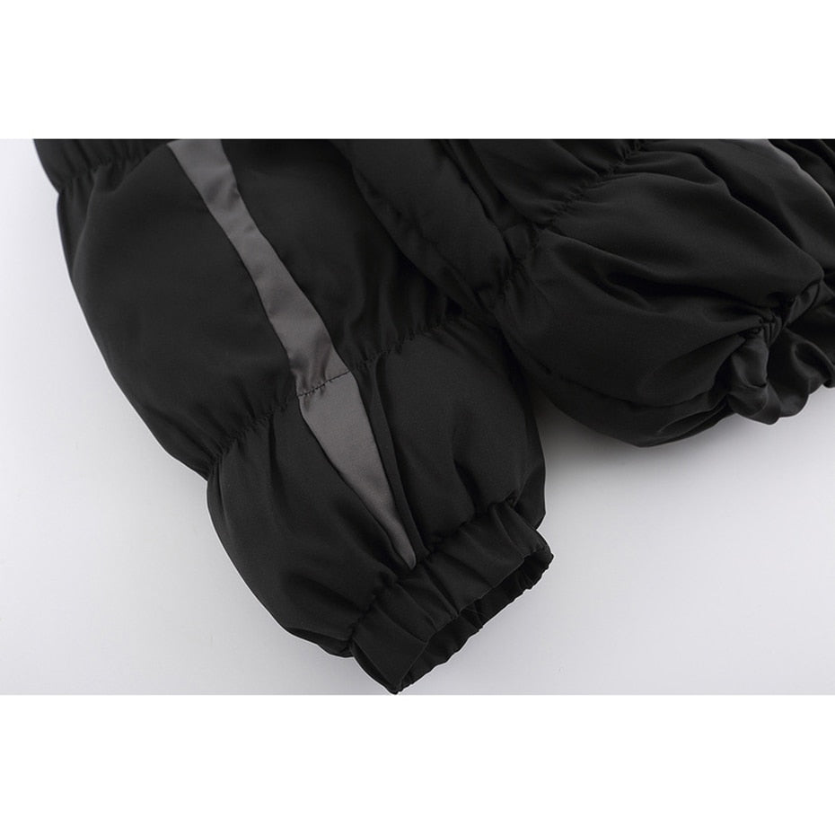 Parka de poliéster con rayas irregulares