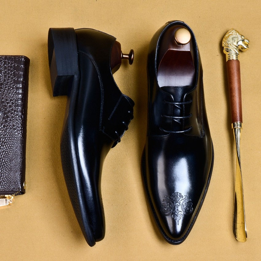 Genuine Leather Formal Dress Pointed Toe Handmade Crafted Man Shoes