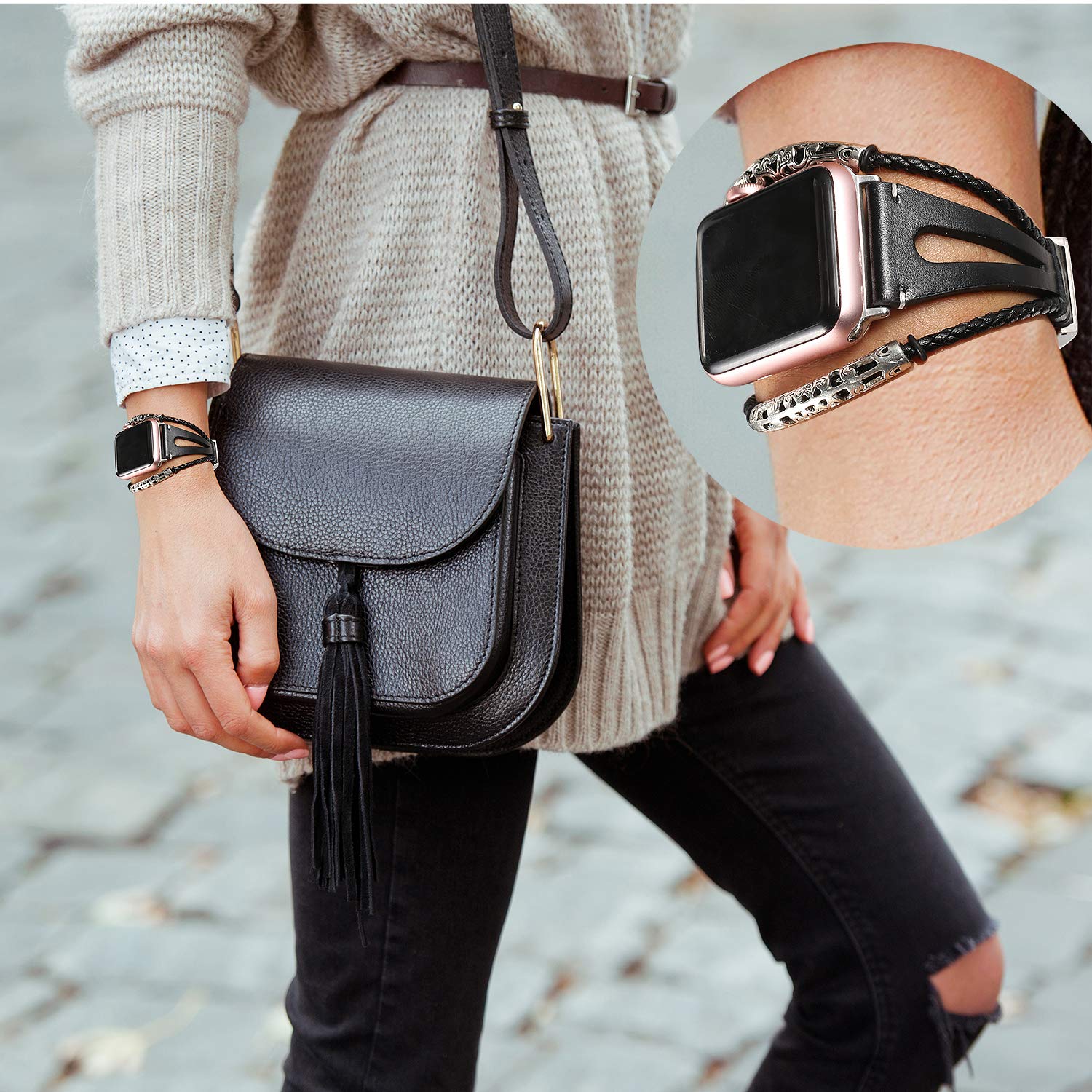 Gothic Victorian Style Apple Watch Leather Bands