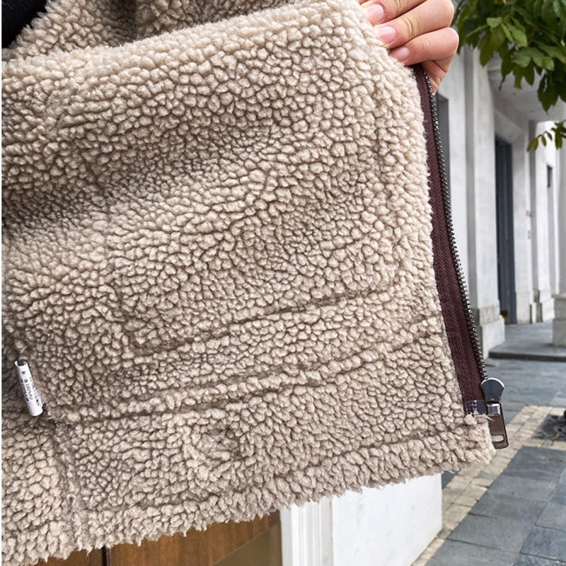 Versatile Faux Leather Two Pocket Jacket