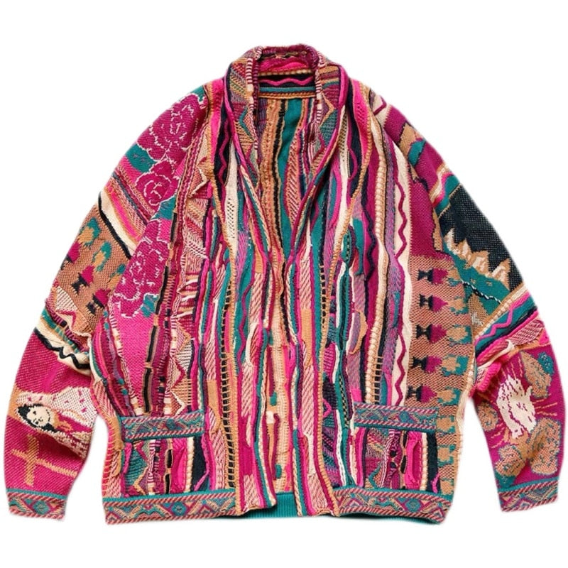 Cárdigan Retro Amaranto Cuello V