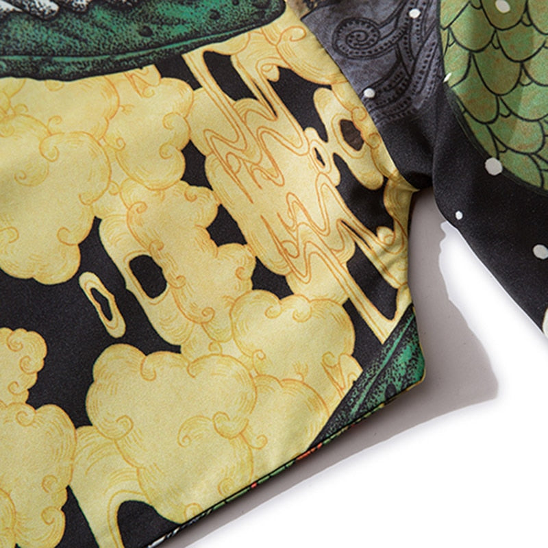 Ocean Life Printed Japanese Men Haori Jacket