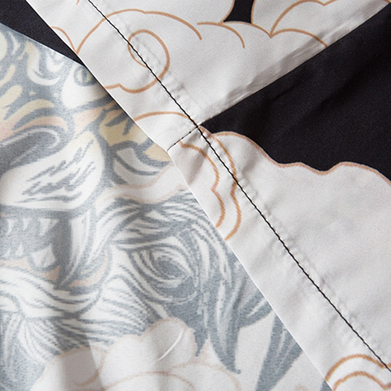 Chaqueta de hombre con estampado de tigre tradicional japonés Haori