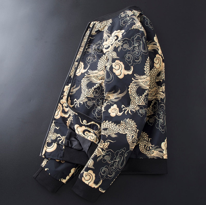 Dragon Printed Bomber Jacket
