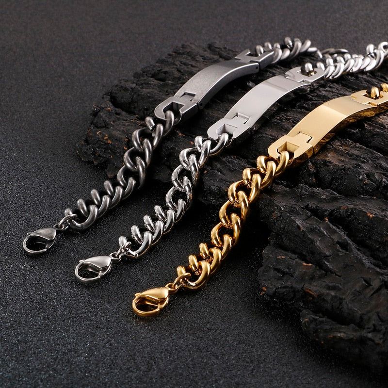 Fashion Square Stainless Steel Chain Bracelet