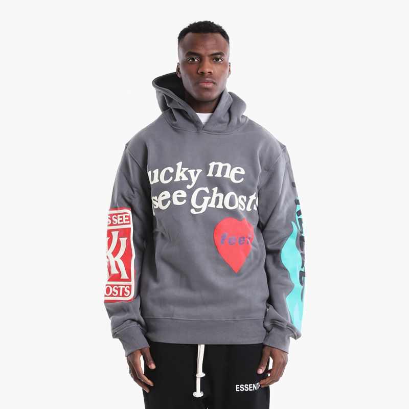 Skull Graffiti Style Printed Men Loose Hoodie