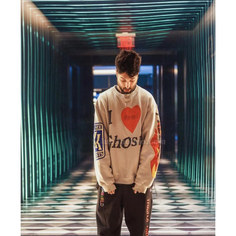 Skull Graffiti Style Printed Men Loose Hoodie