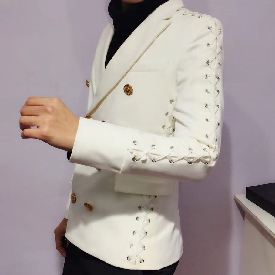 Polyester Braided Sleeves Straps Blazer