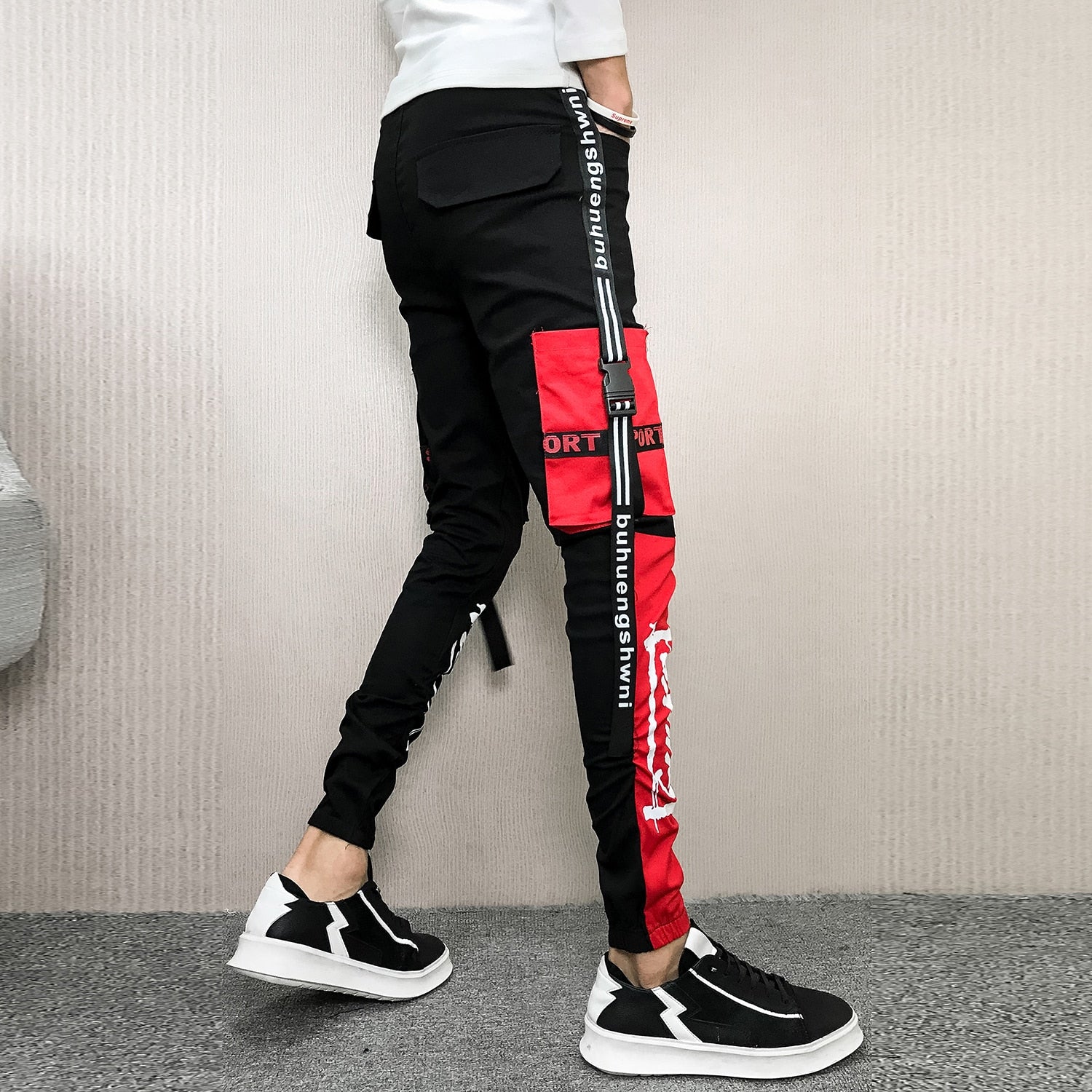 Red And Black Hip Hop Pants