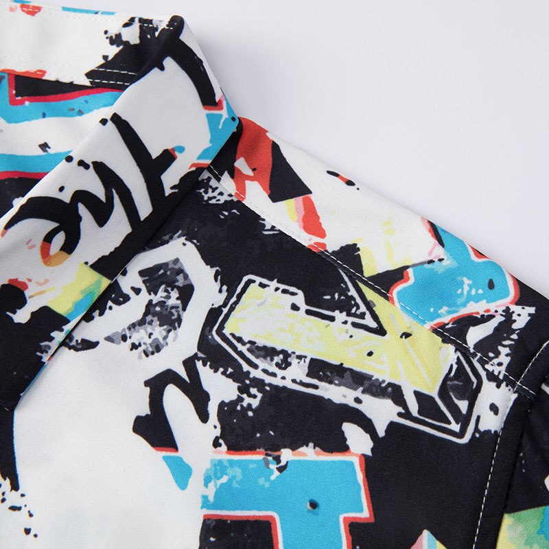 Abstract Graffiti Printed Pattern Shirt