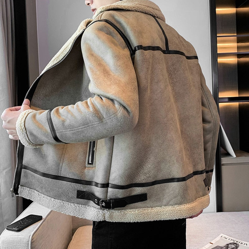 Veste en similicuir de style coréen