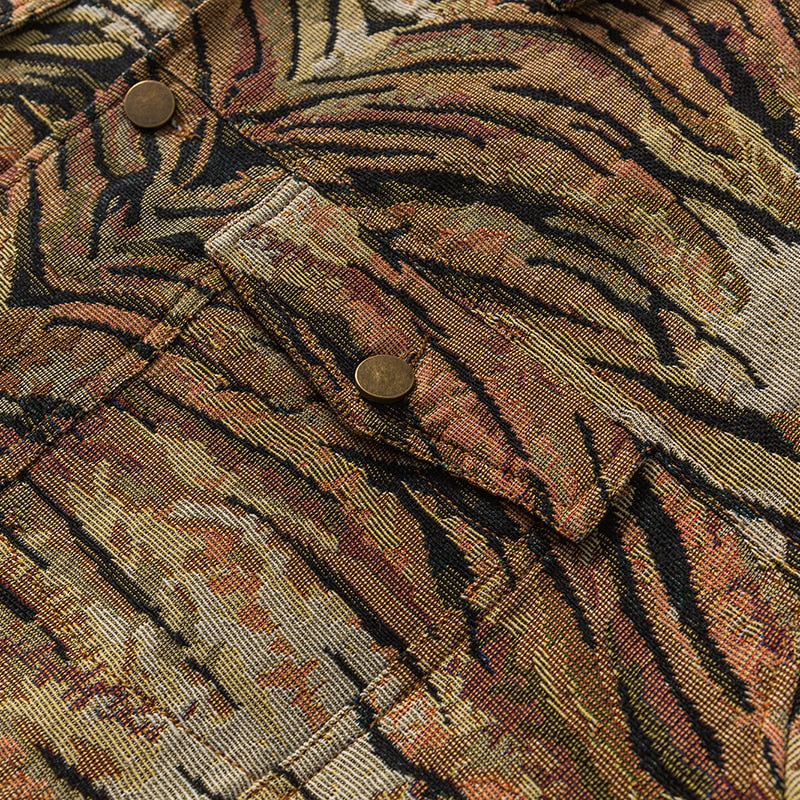 Tiger Skin Pattern Single-Breasted Jacket