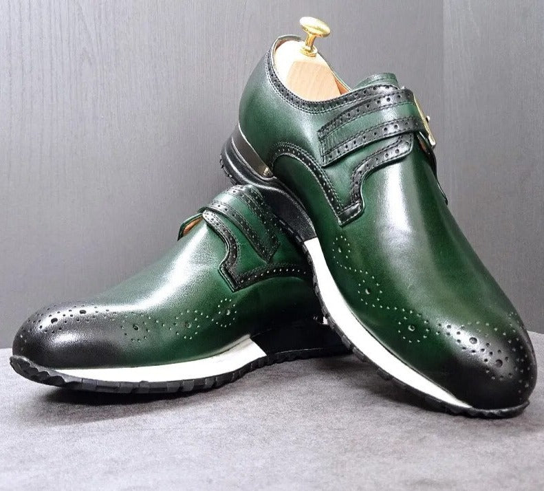 Green Black Fashion Buckle Sport Shoes