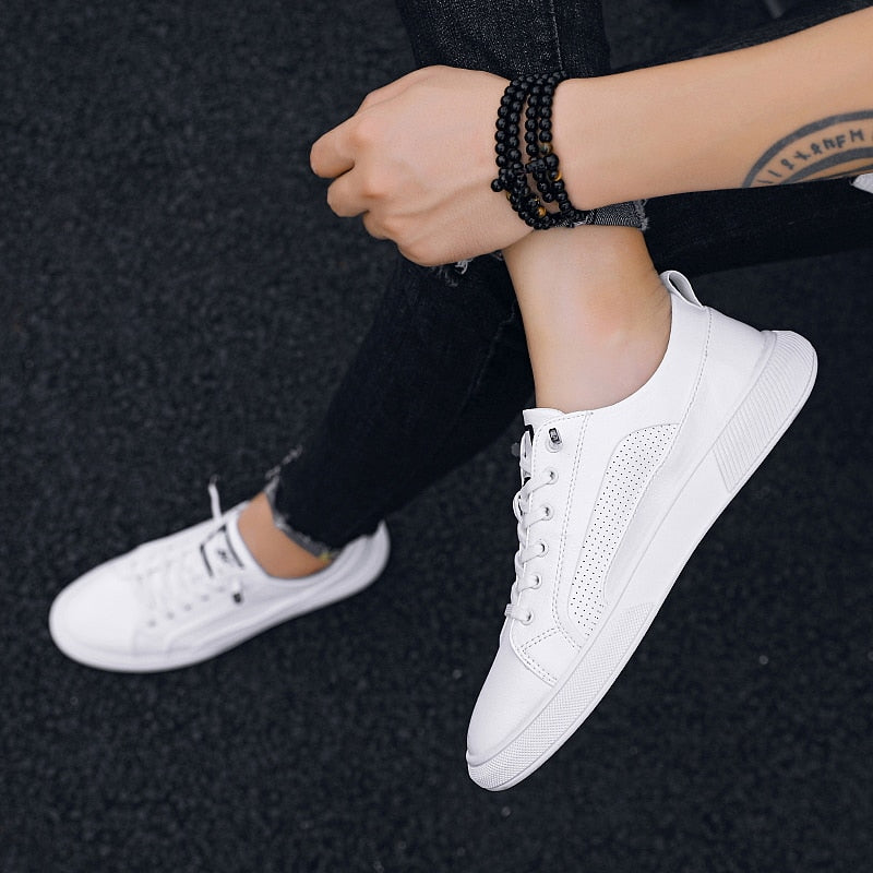 Leather Flats Simple Solid Color Sneakers