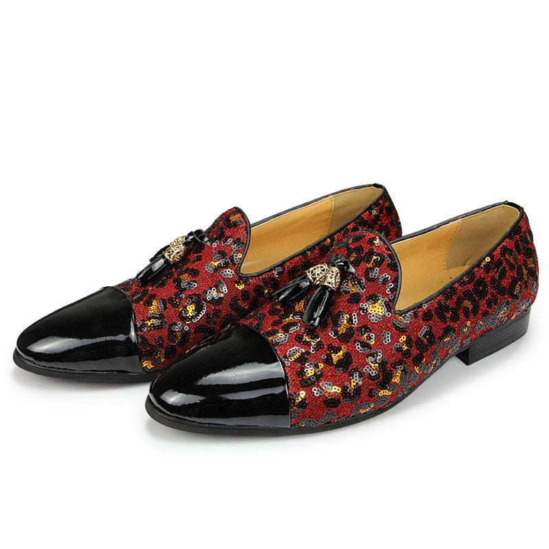 Stylish Mixed Color Leather Loafers