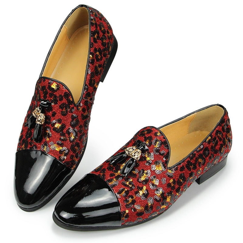 Stylish Mixed Color Leather Loafers