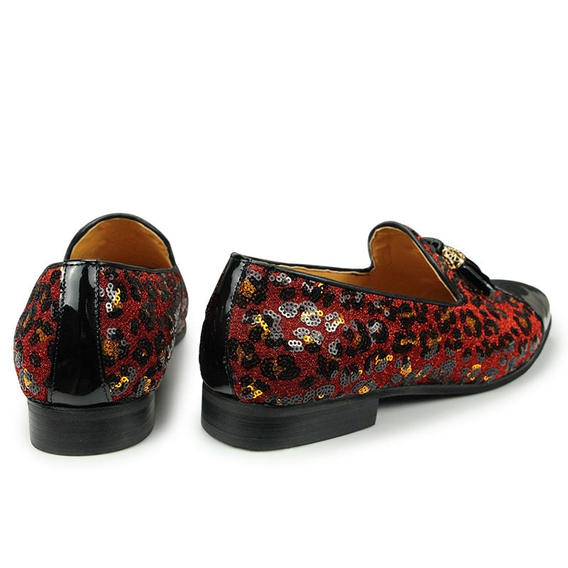 Stylish Mixed Color Leather Loafers
