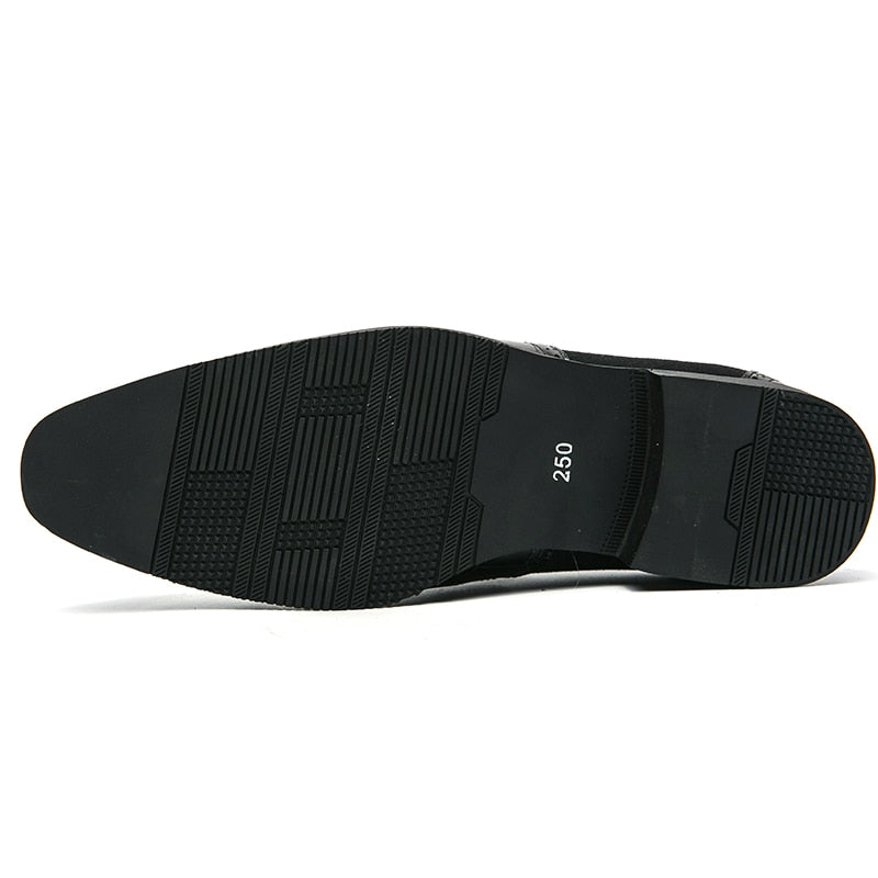 Chaussures en daim à coutures vert pierre