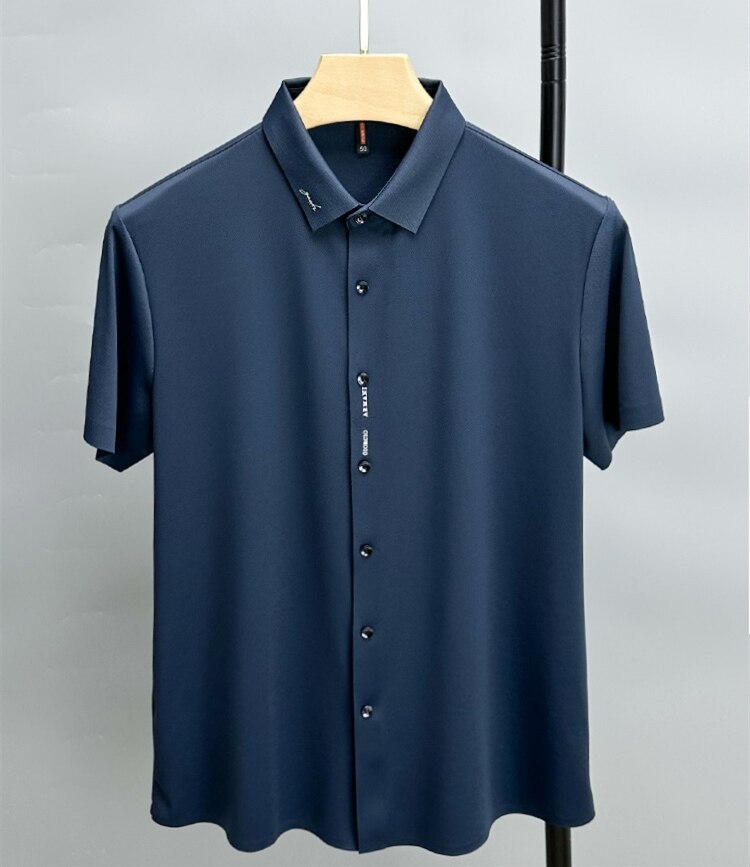 Solid Color with Letter Decor Polo Shirt