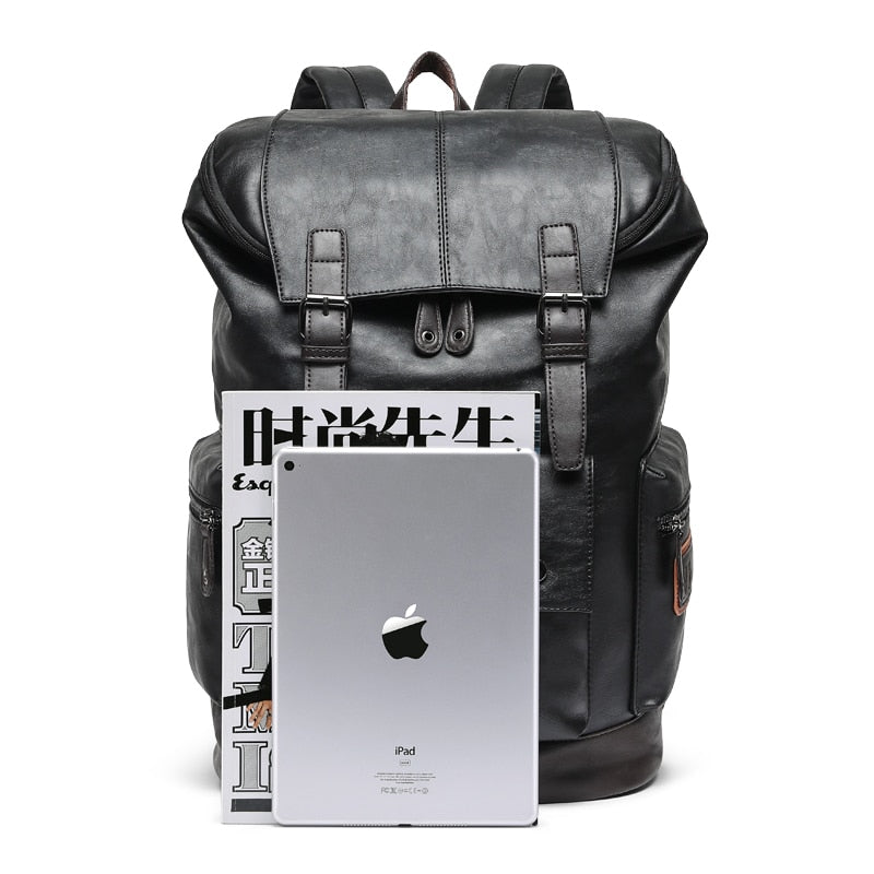 Solid Black Urban Rucksack Backpack