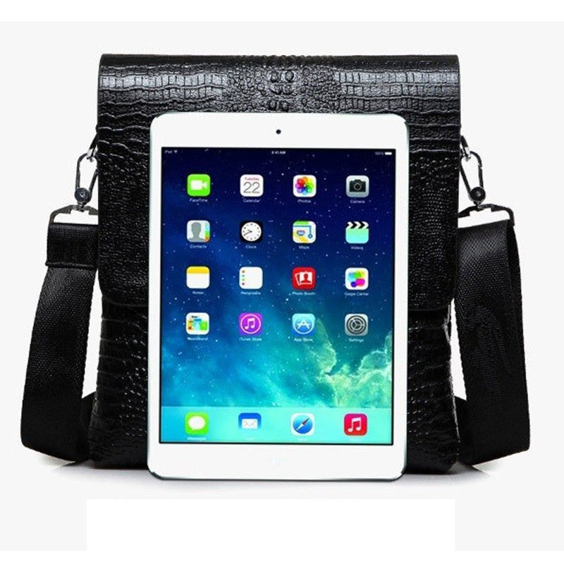 Sacs de messager intelligents en cuir d'alligator pour hommes