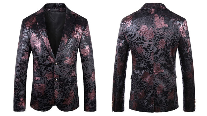 Luxury Floral Jacquard Velvet Blazer