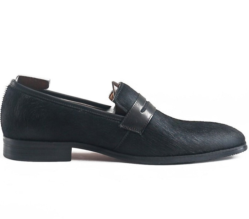 Casual Black Horsehair Loafers