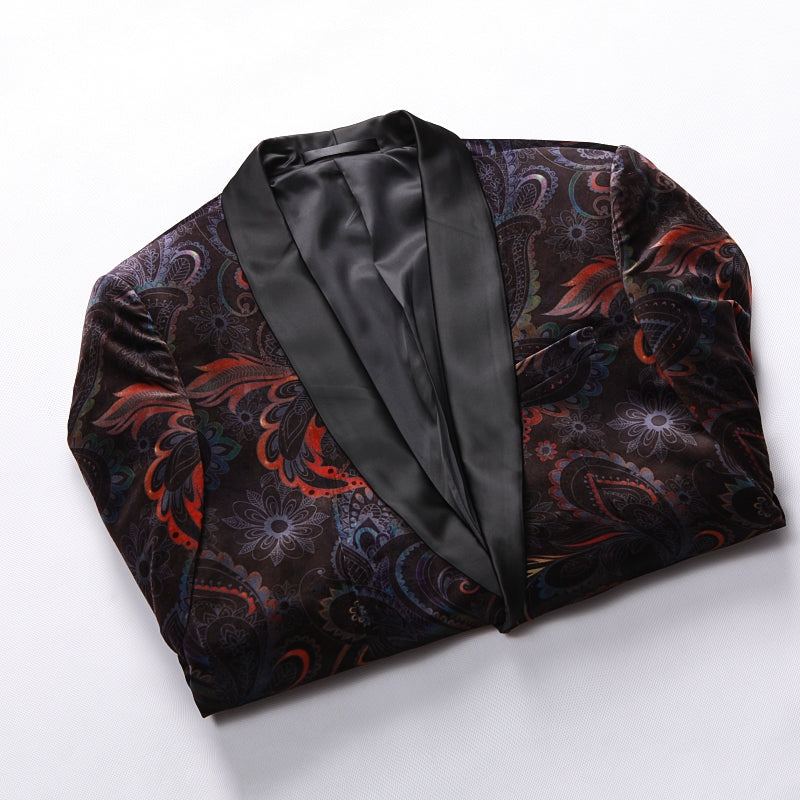 Paisley Mix Art Fancy Men Velvet Blazer