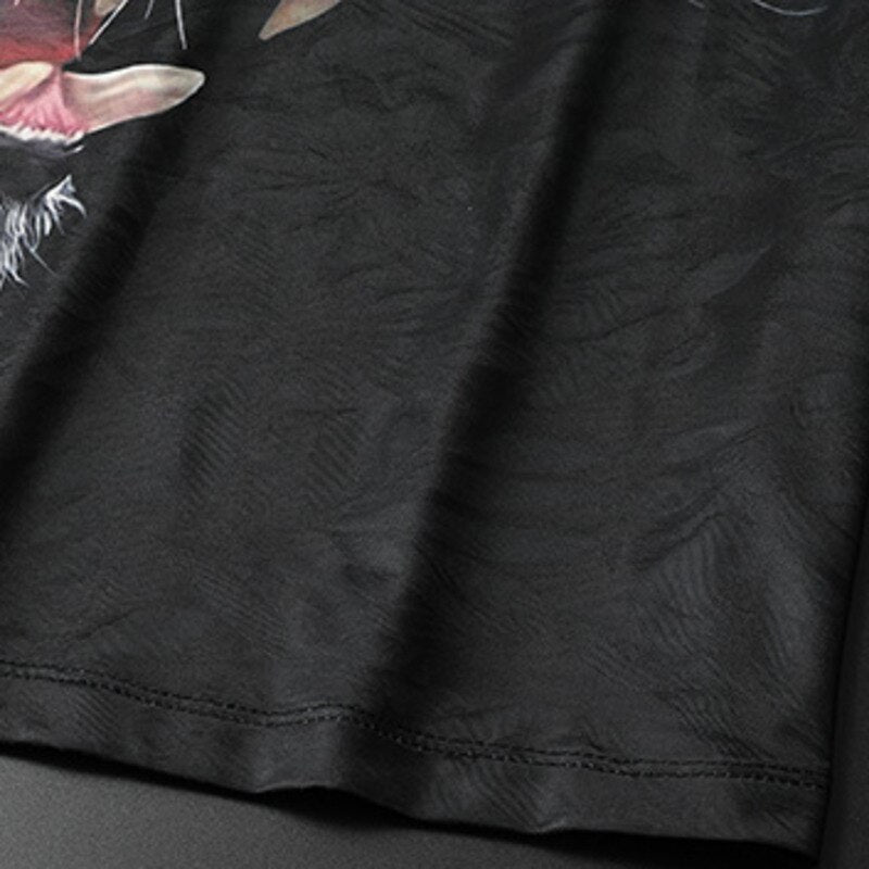 Soft Obsidian Tiger Print Casual T-shirt