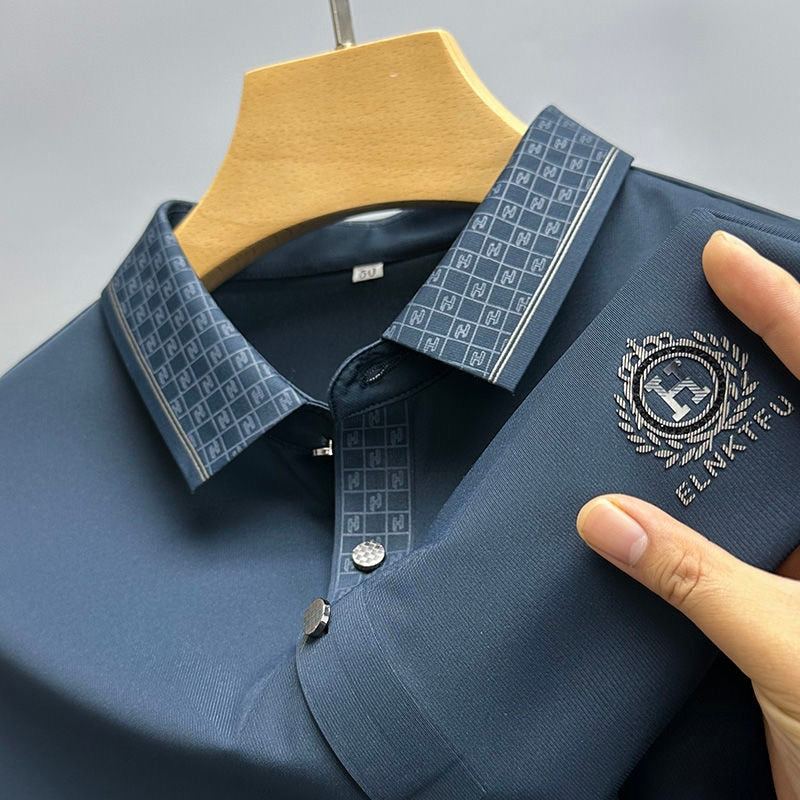 Casual Loose Plaid Collar Polo Shirt