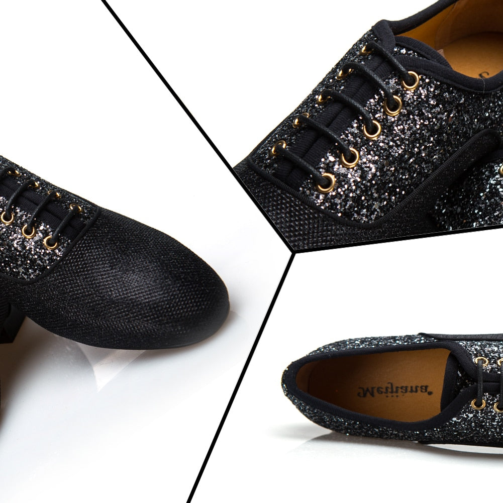 Zapatos de hombre estilo fiesta Glitz con brillo puntiagudo