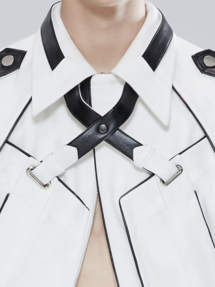 Chaquetas cortas de cuero de patchwork X Warrior