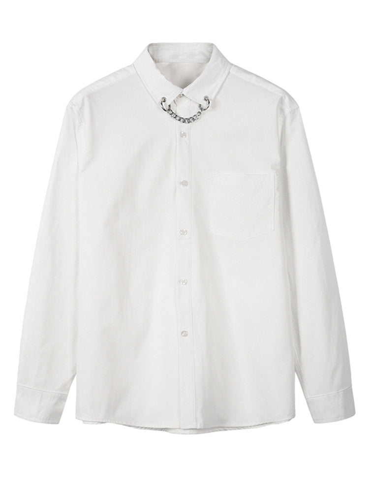 Chainlet White Black Loose Shirts
