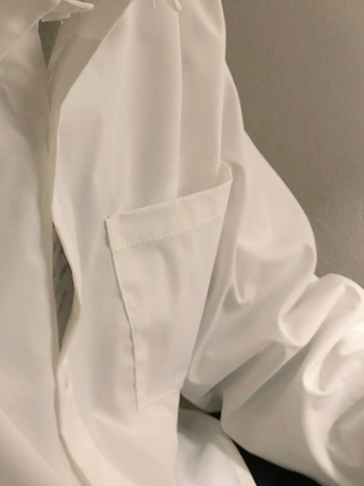 Chainlet White Black Loose Shirts