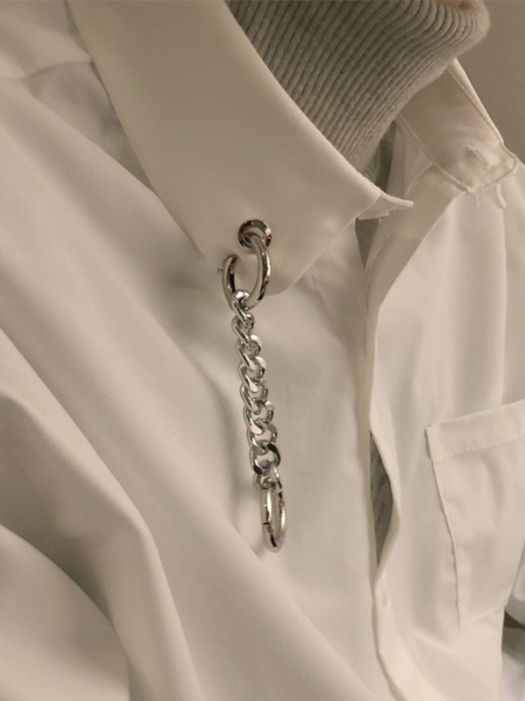 Chainlet White Black Loose Shirts