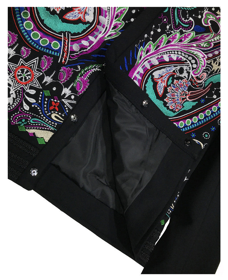 Fleur Paisley Broderie Colorée Hommes Blazer