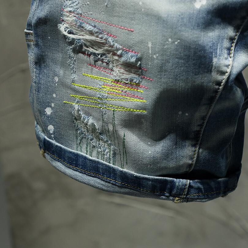 Blue Holes Denim Little Paint Shorts